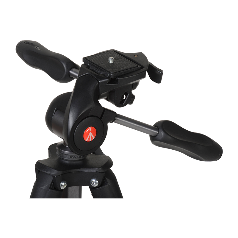 MANFROTTO Compact Advanced aluminium tripod with 3way head (Black) camera.co.id